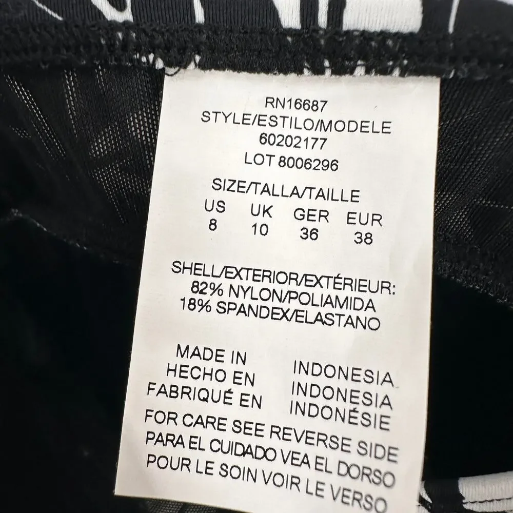 Swim Solutions NWT Flyaway Swim Dress in Black & White Print  // 8